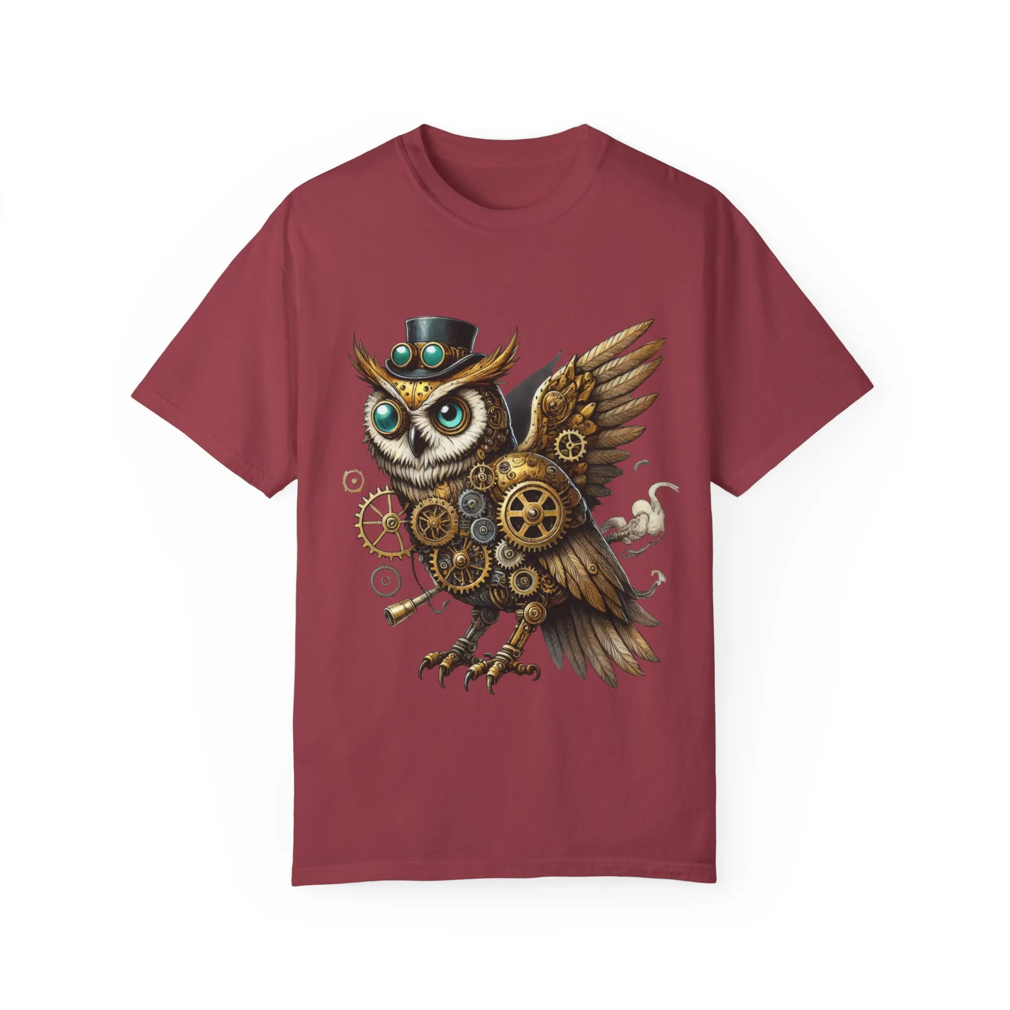 Steampunk Owl Unisex Garment-Dyed T-Shirt - Image 41
