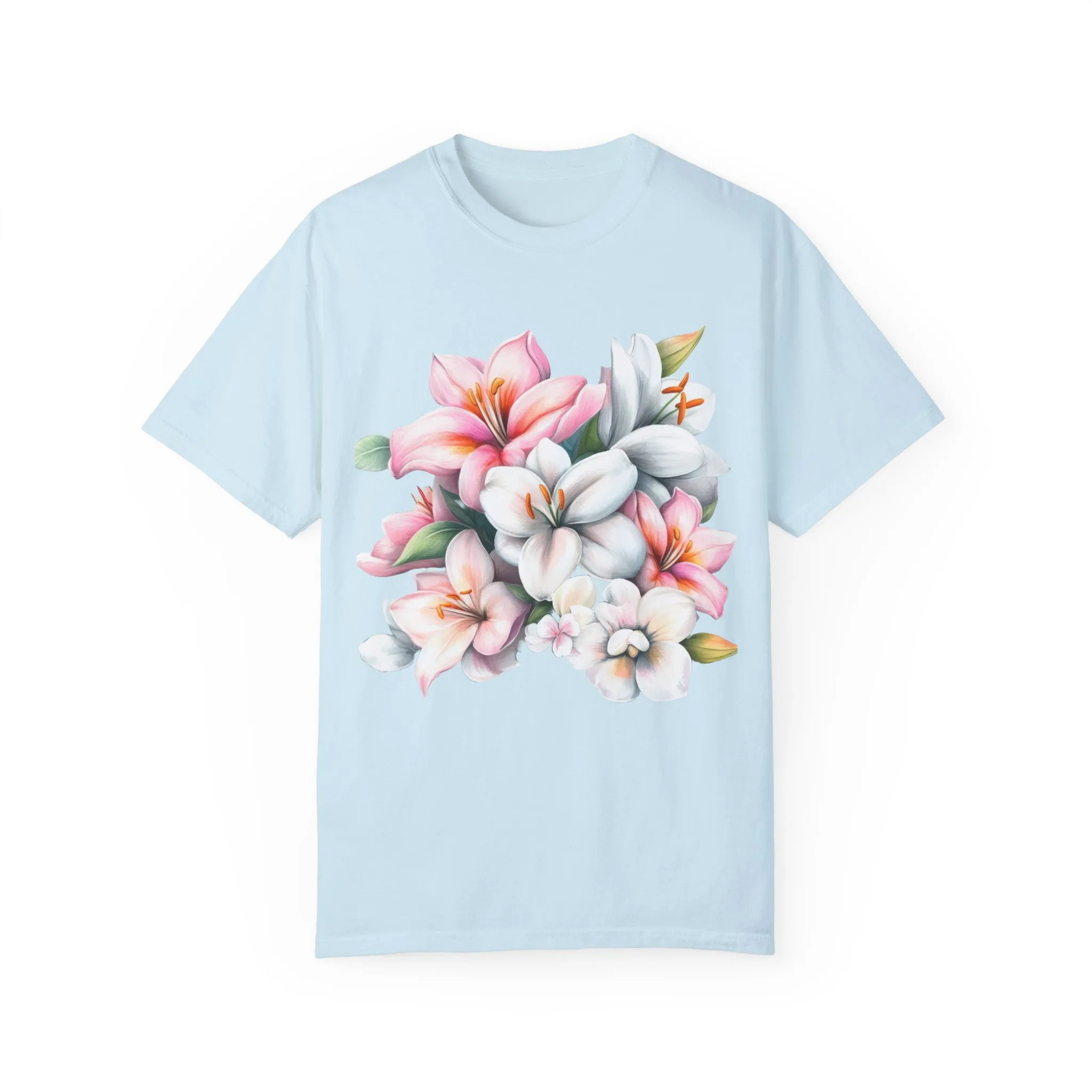 Floral Elegance Unisex Garment-Dyed T-Shirt - Perfect for Spring Celebrations