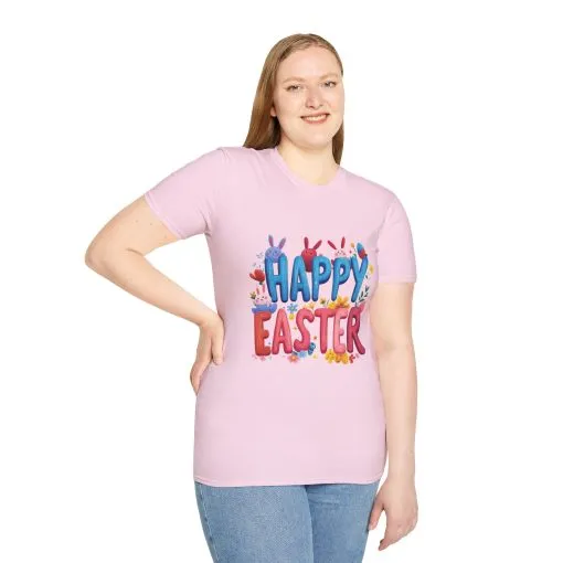 Easter Joy Unisex Softstyle T-Shirt - Spring Floral Design - Image 39