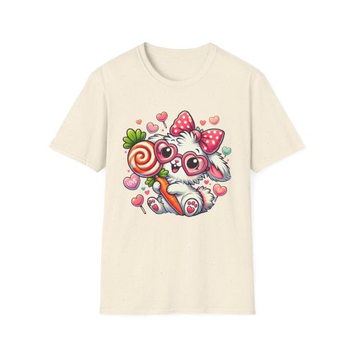 Cute Bunny Love Unisex Softstyle T-Shirt - Perfect for Valentine's Day and Spring Celebrations - Image 26