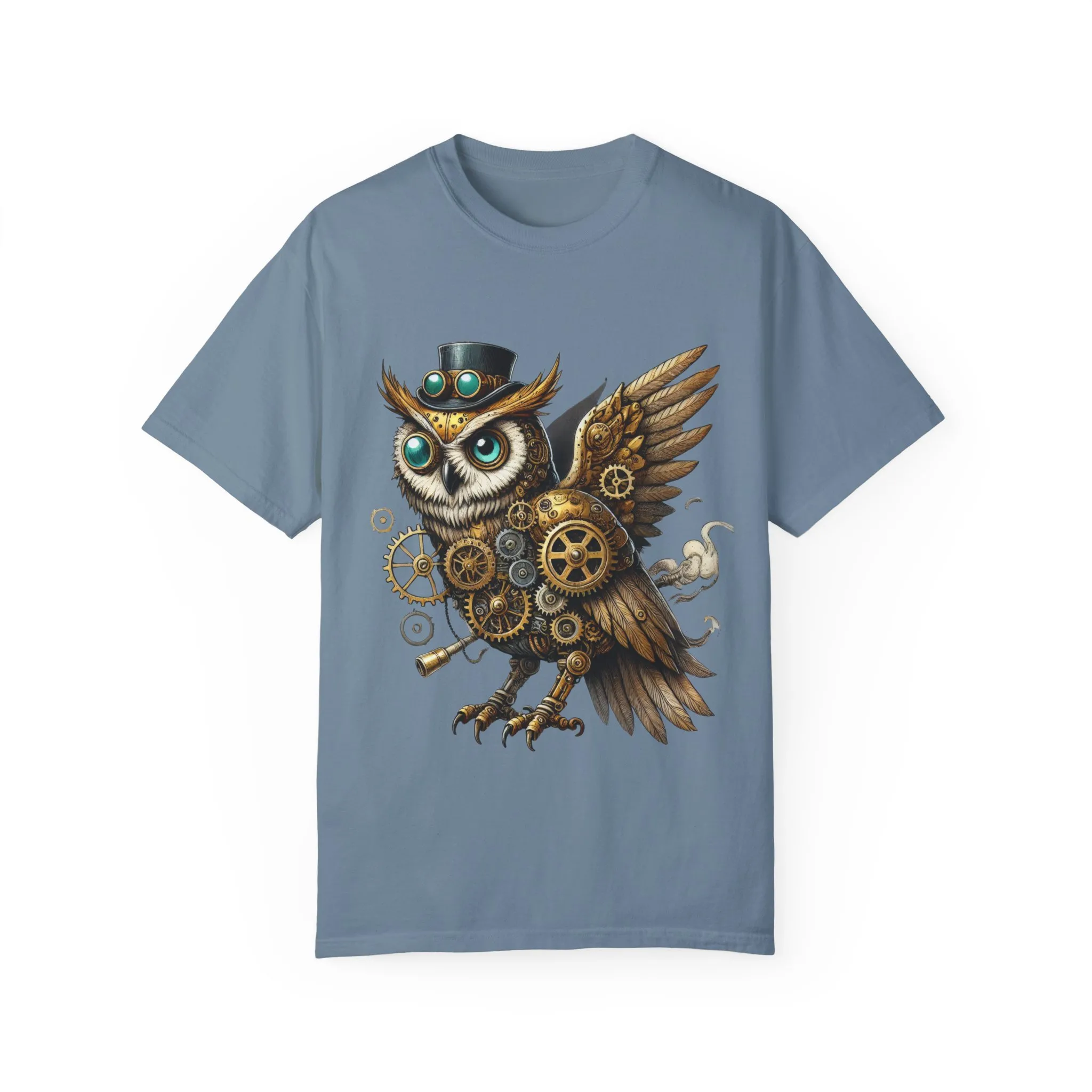 Steampunk Owl Unisex Garment-Dyed T-Shirt - Image 25