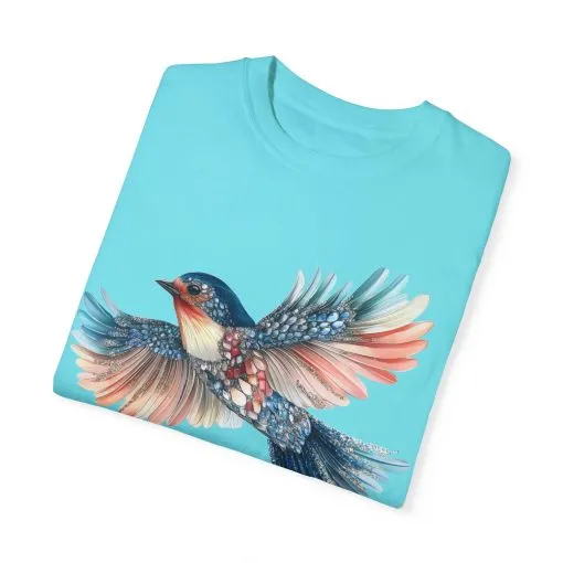 Colorful Bird Art Unisex T-Shirt - Nature-Inspired Garment-Dyed Tee - Image 14
