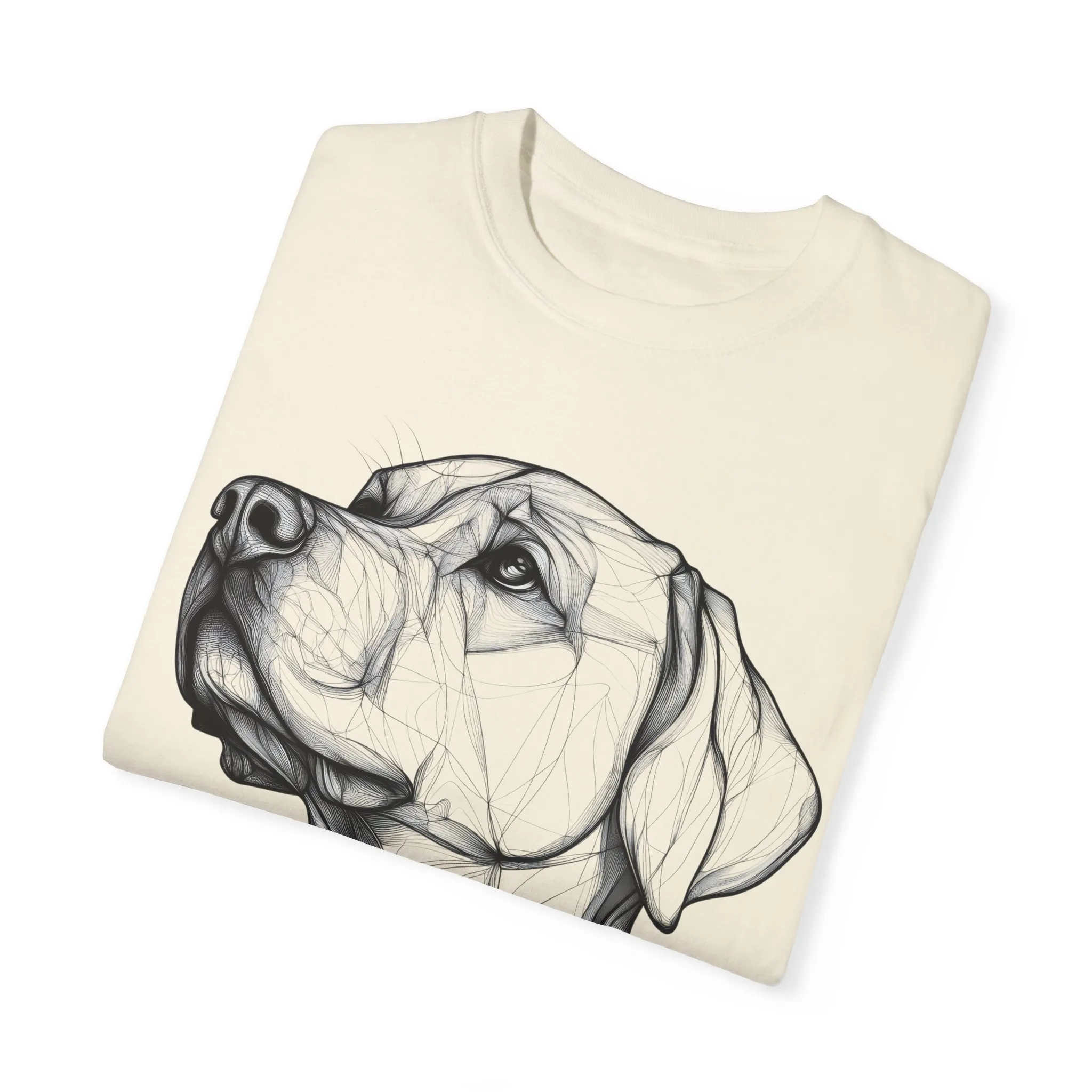 Stylish Dog Portrait Unisex Garment-Dyed T-Shirt - Image 6