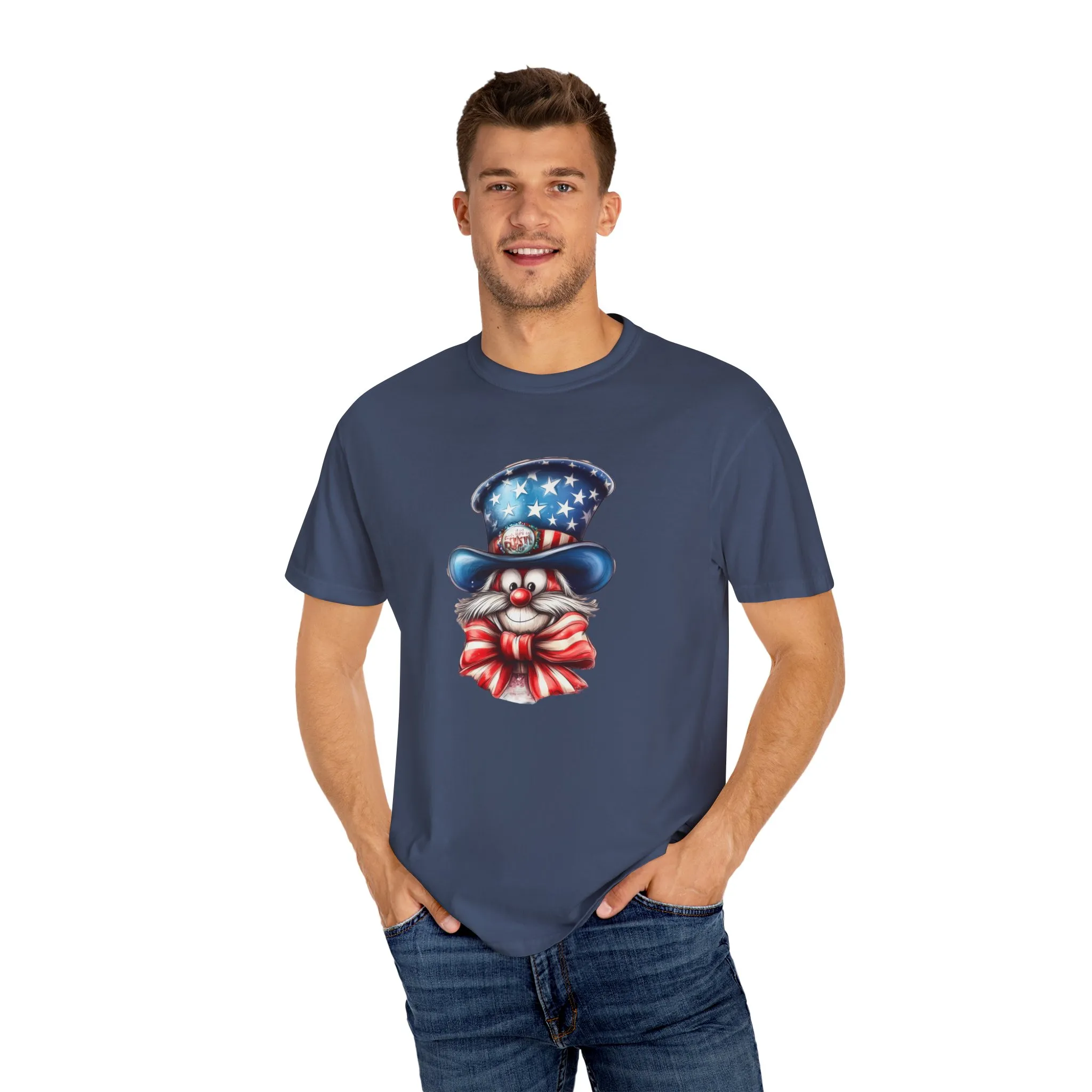 Patriotic Cat Unisex Garment-Dyed T-Shirt – Festive 4th of July Vibe - Image 7