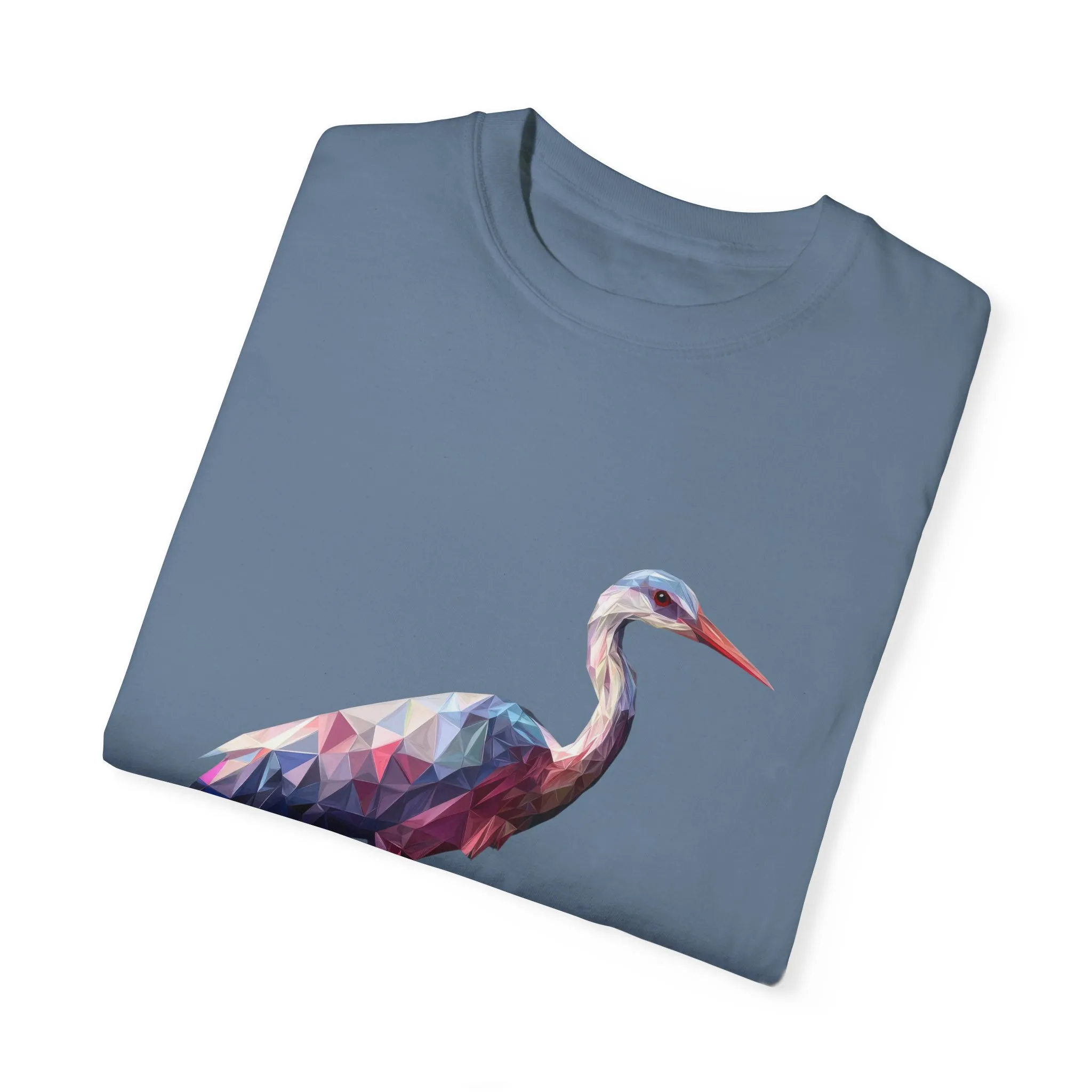 Geo Crane Unisex Garment-Dyed T-Shirt – Stylish Bird Graphic Tee for Nature Lovers - Image 27