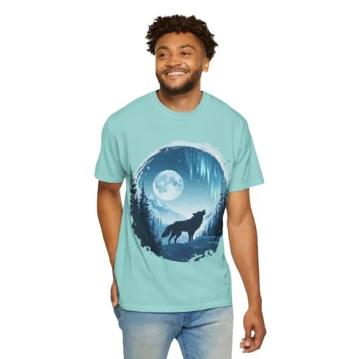 Mystical Wolf Moon T-shirt - Unisex Garment-Dyed Tee for Nature Lovers - Image 12
