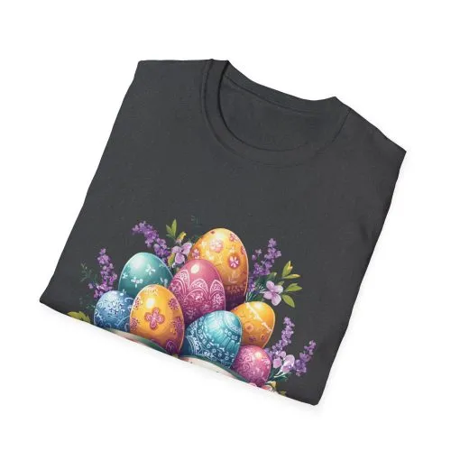 Easter Floral Eggs Unisex Softstyle T-Shirt - Image 22
