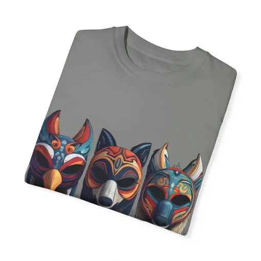Tribal Mask Unisex Garment-Dyed T-Shirt | Artistic & Colorful Graphic Tee - Image 26