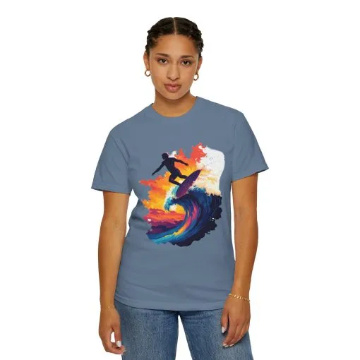 Surfing Sunset Unisex Garment-Dyed T-Shirt - Image 24