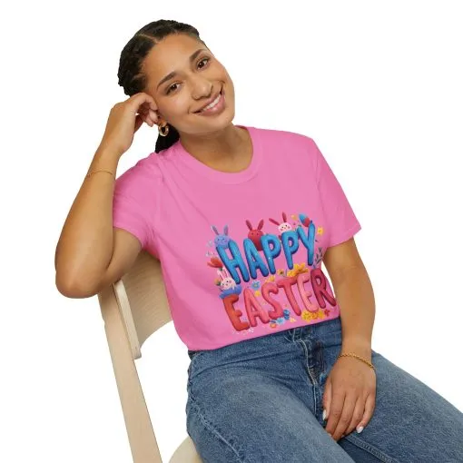 Easter Joy Unisex Softstyle T-Shirt - Spring Floral Design - Image 50