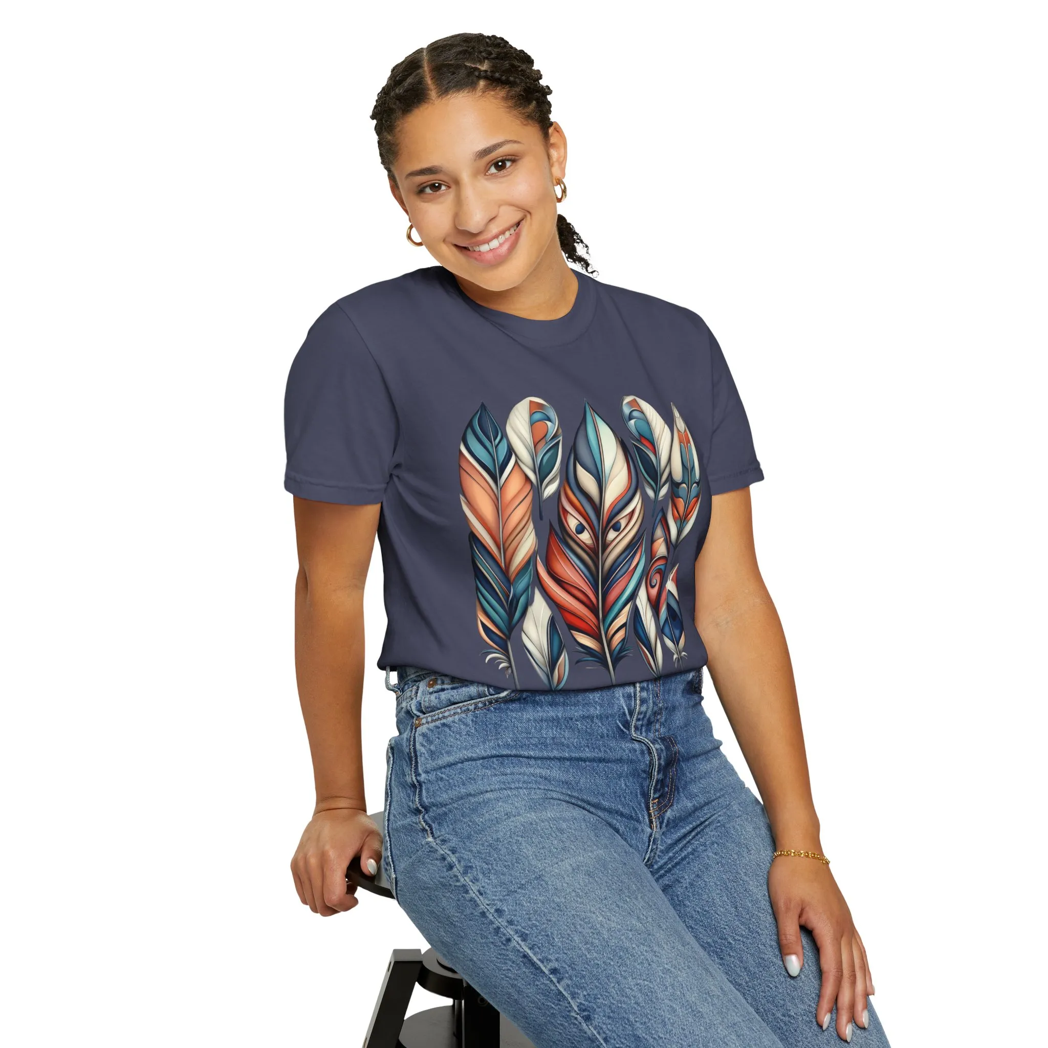 Bohemian Feathers Unisex T-Shirt - Artistic Nature Design - Image 54