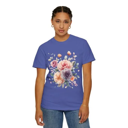 Floral Garden Unisex Garment-Dyed T-Shirt | Soft and Stylish Tee for Spring and Summer Occasions - Image 27