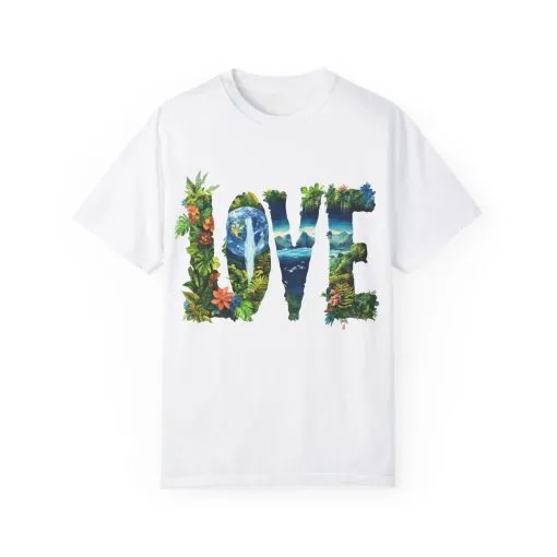 Garment-Dyed Love T-Shirt | Nature-Inspired Unisex Tee - Image 2