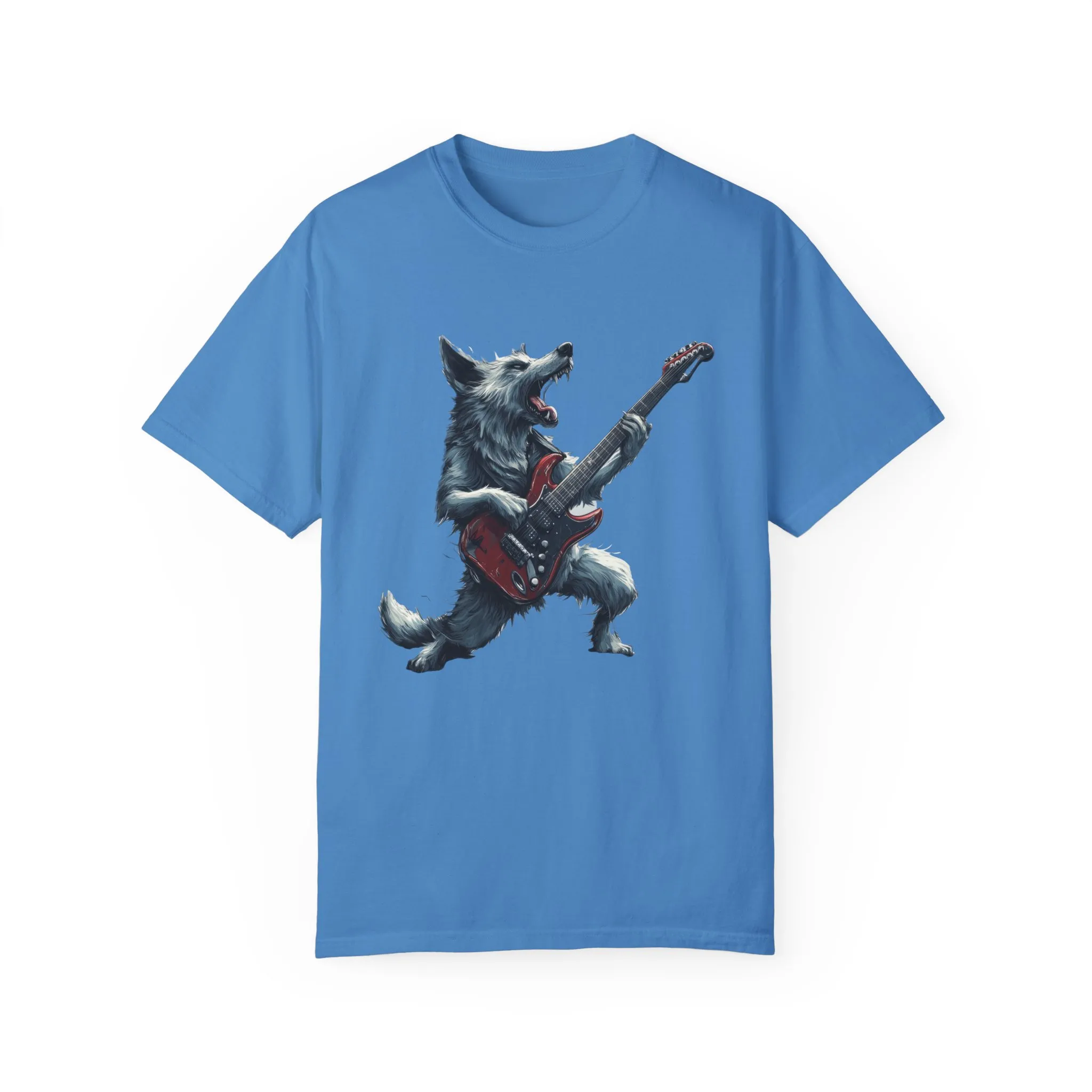 Rocking Wolf Unisex Garment-Dyed T-Shirt - Music Lover's Tee - Image 21