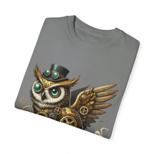Steampunk Owl Unisex Garment-Dyed T-Shirt - Image 18