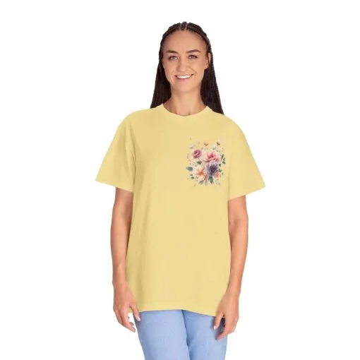Floral Unisex Garment-Dyed T-shirt - Soft Summer Vibes - Image 19