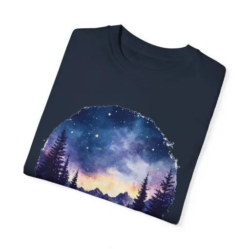 Campfire Night Sky Unisex Garment-Dyed T-Shirt - Image 30