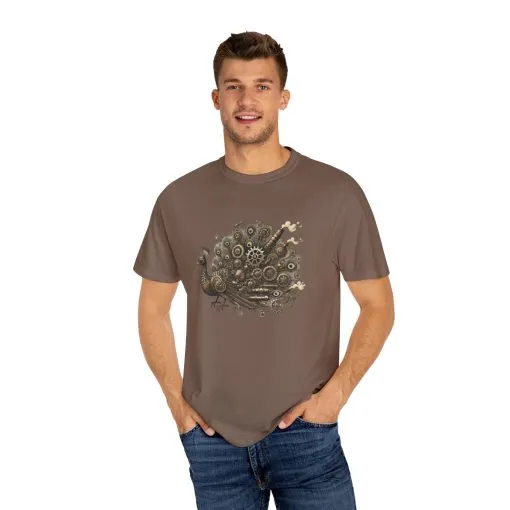 Steampunk Peacock Unisex Garment-Dyed T-Shirt - Image 23