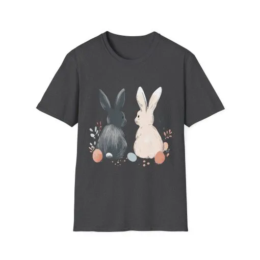 Cute Bunny Love Unisex Softstyle T-Shirt for Easter Celebrations - Image 26