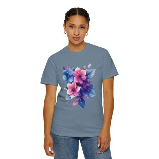 Floral Vibe Unisex Garment-Dyed T-Shirt | Comfortable, Stylish Tee for Nature Lovers - Image 19