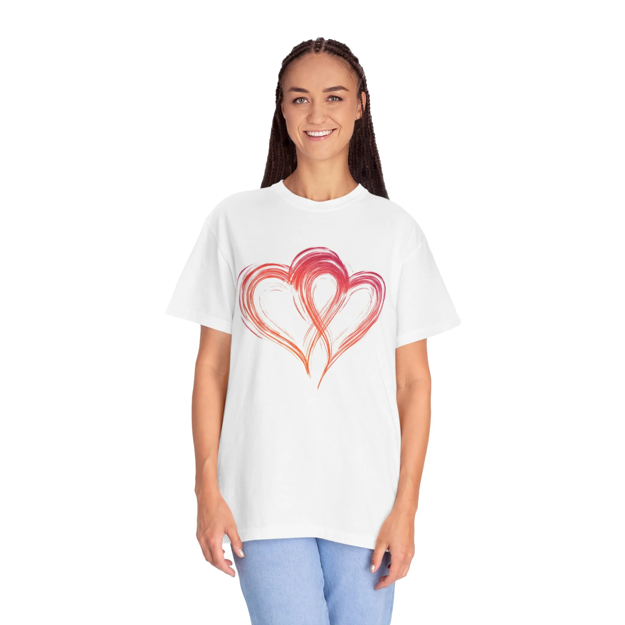 Love Hearts Unisex Garment-Dyed T-Shirt - Perfect for Valentine's Day & Casual Wear - Image 7