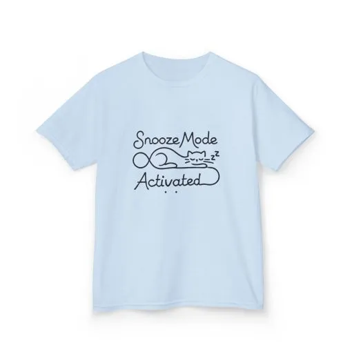 Kids 'Snooze Mode Activated' Heavy Cotton Tee - Fun Sleepy T-Shirt for Boys and Girls - Image 26