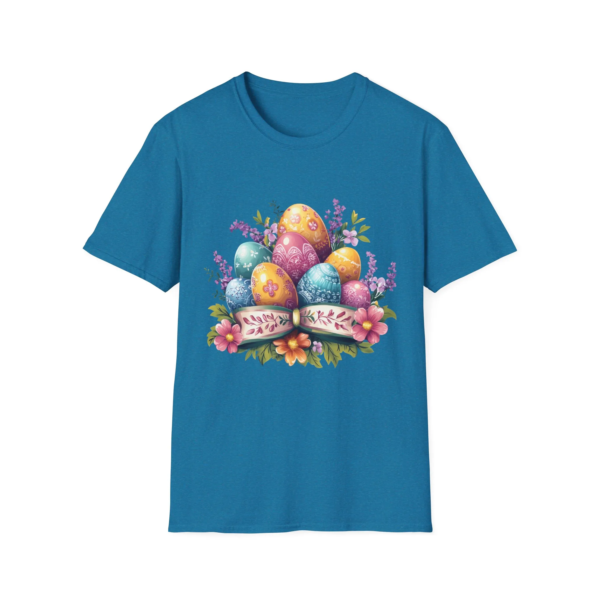 Easter Floral Eggs Unisex Softstyle T-Shirt - Image 41