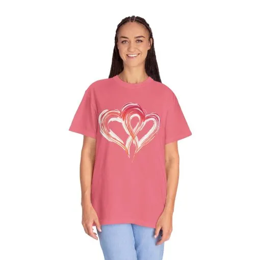 Love Hearts Unisex Garment-Dyed T-Shirt - Perfect for Valentine's Day & Casual Wear - Image 15