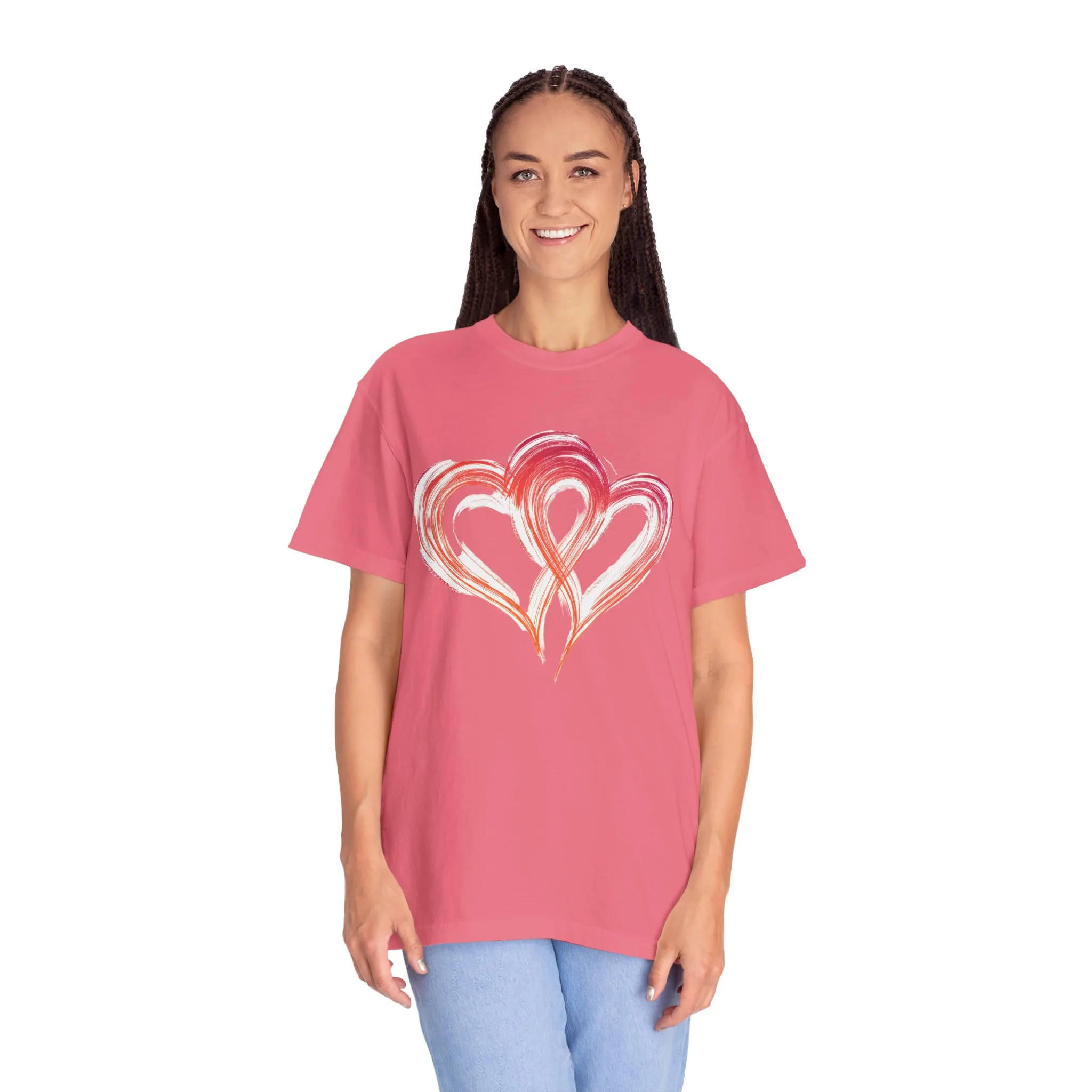 Love Hearts Unisex Garment-Dyed T-Shirt - Perfect for Valentine's Day & Casual Wear - Image 15