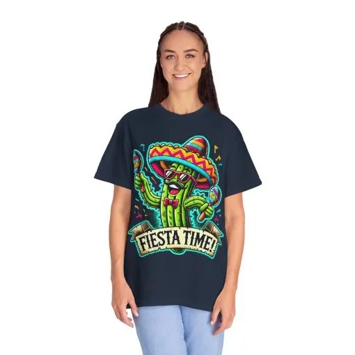 Fiesta Time Cactus T-Shirt - Unisex Garment-Dyed Tee for Celebration Lovers - Image 40