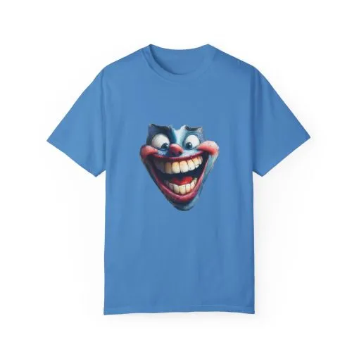 Unisex Garment-Dyed T-shirt with Vintage Clown Print - Perfect for Halloween & Graphic Tee Lovers - Image 29
