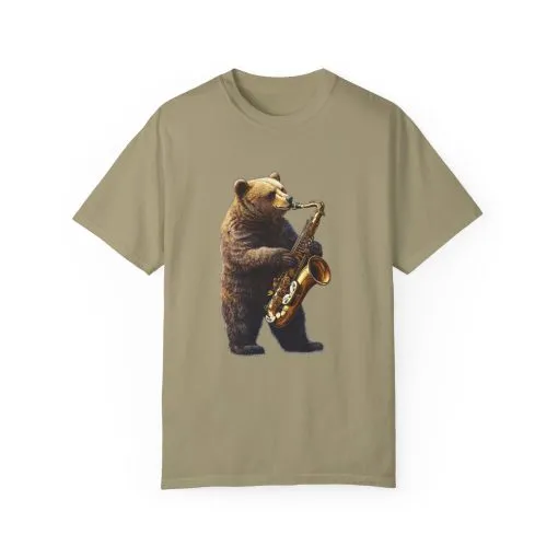 Jazz Bear Unisex Garment-Dyed T-Shirt