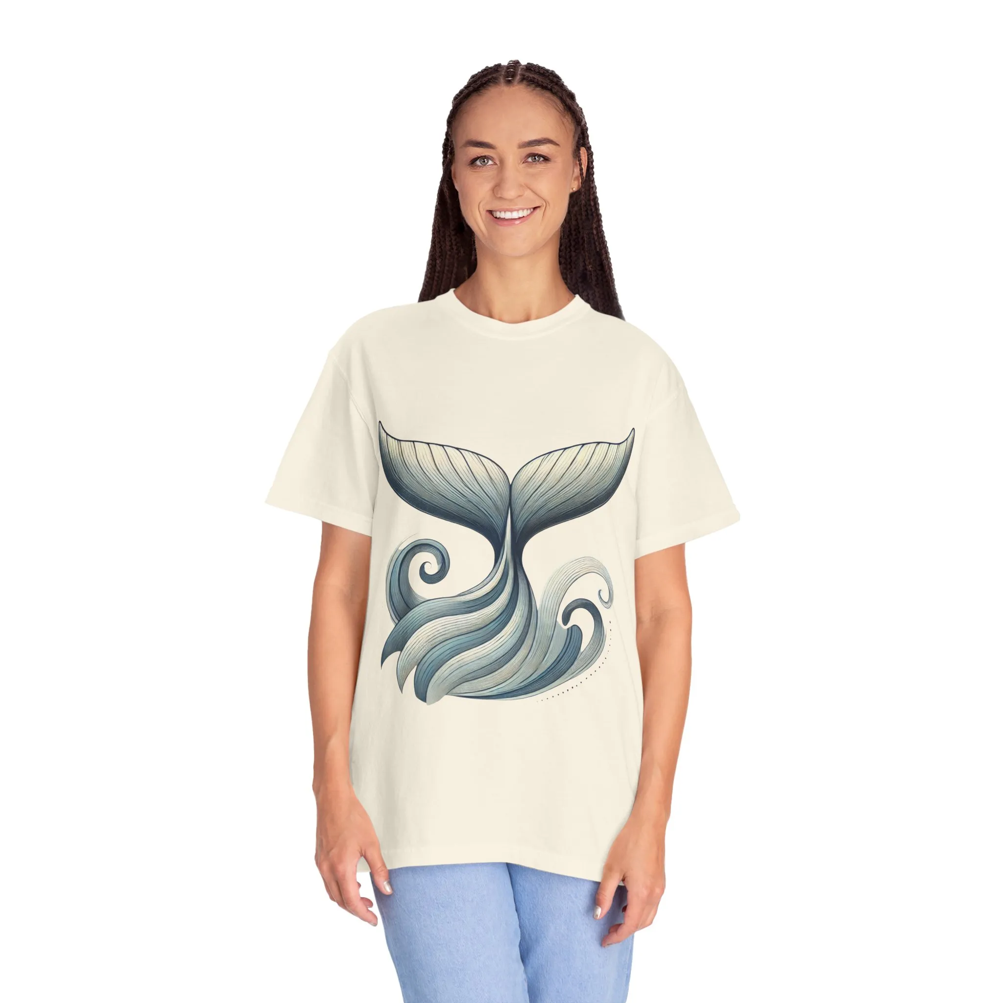 Whale Tail Garment-Dyed T-Shirt, Ocean-Inspired Design for Nature Lovers - Image 12