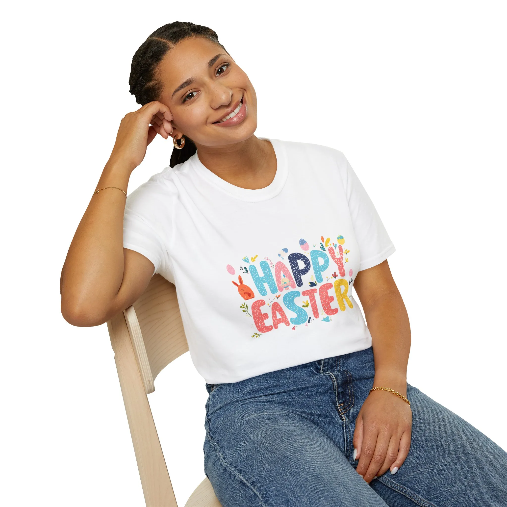 Happy Easter Unisex Softstyle T-Shirt - Vibrant Seasonal Tee for Spring Celebrations - Image 9