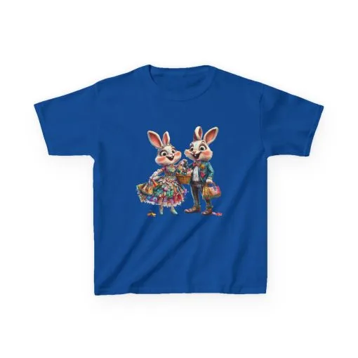 Adorable Bunny Couple Kids Tee - Perfect for Easter Celebrations - Image 25