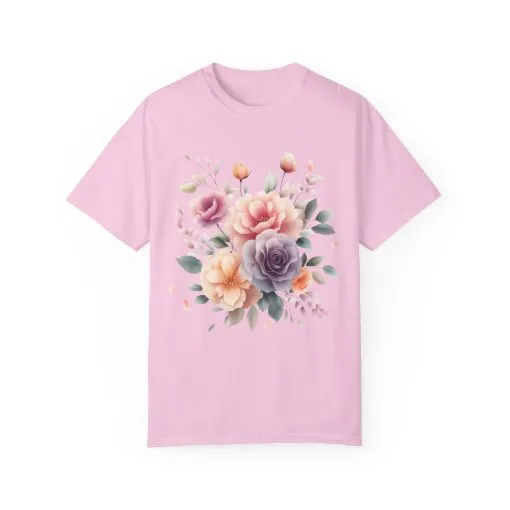 Floral Garden Unisex Garment-Dyed T-Shirt | Soft and Stylish Tee for Spring and Summer Occasions - Image 41