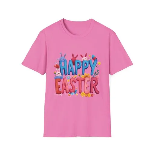 Easter Joy Unisex Softstyle T-Shirt - Spring Floral Design - Image 46