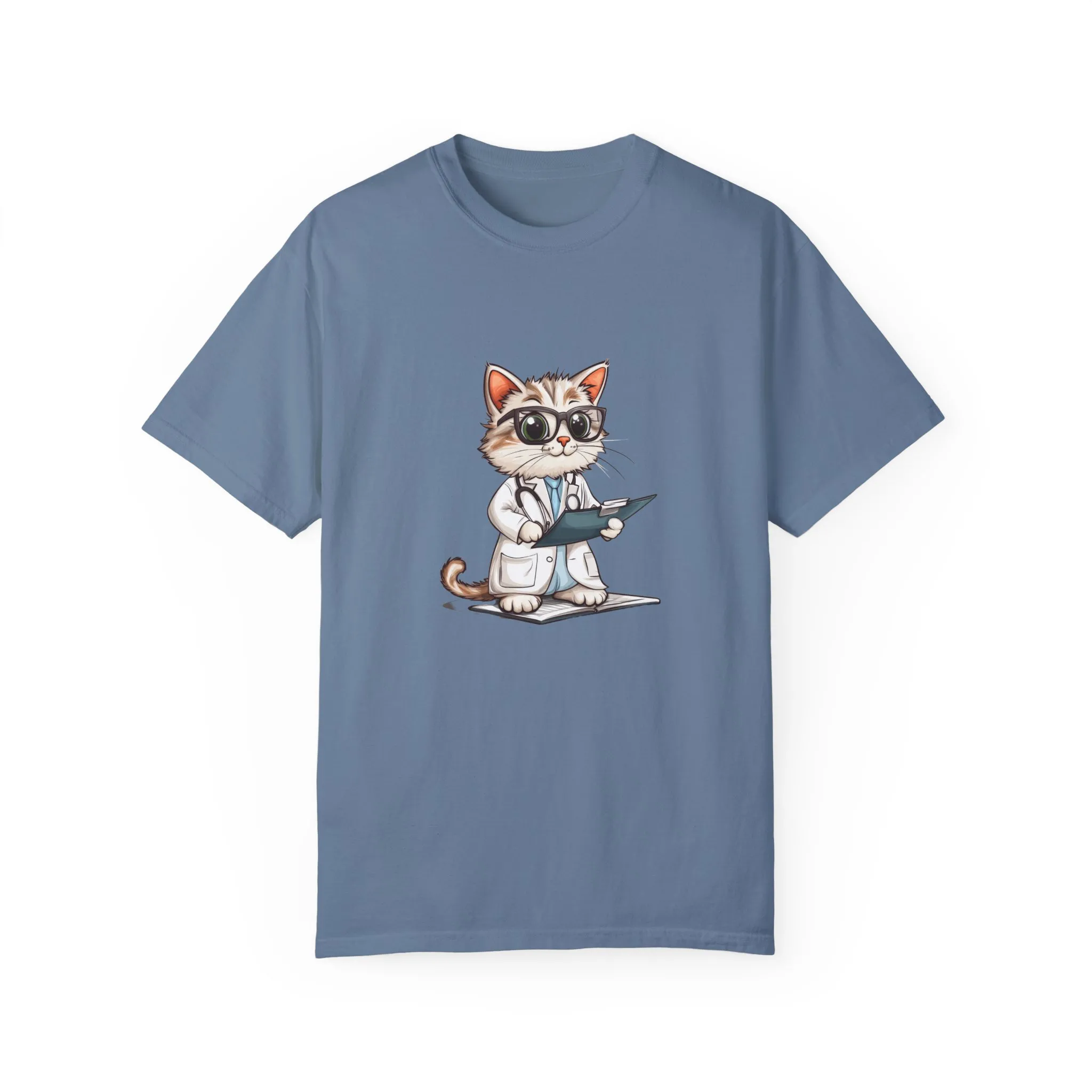 Funny Cat Doctor Unisex Garment-Dyed T-Shirt - Image 44