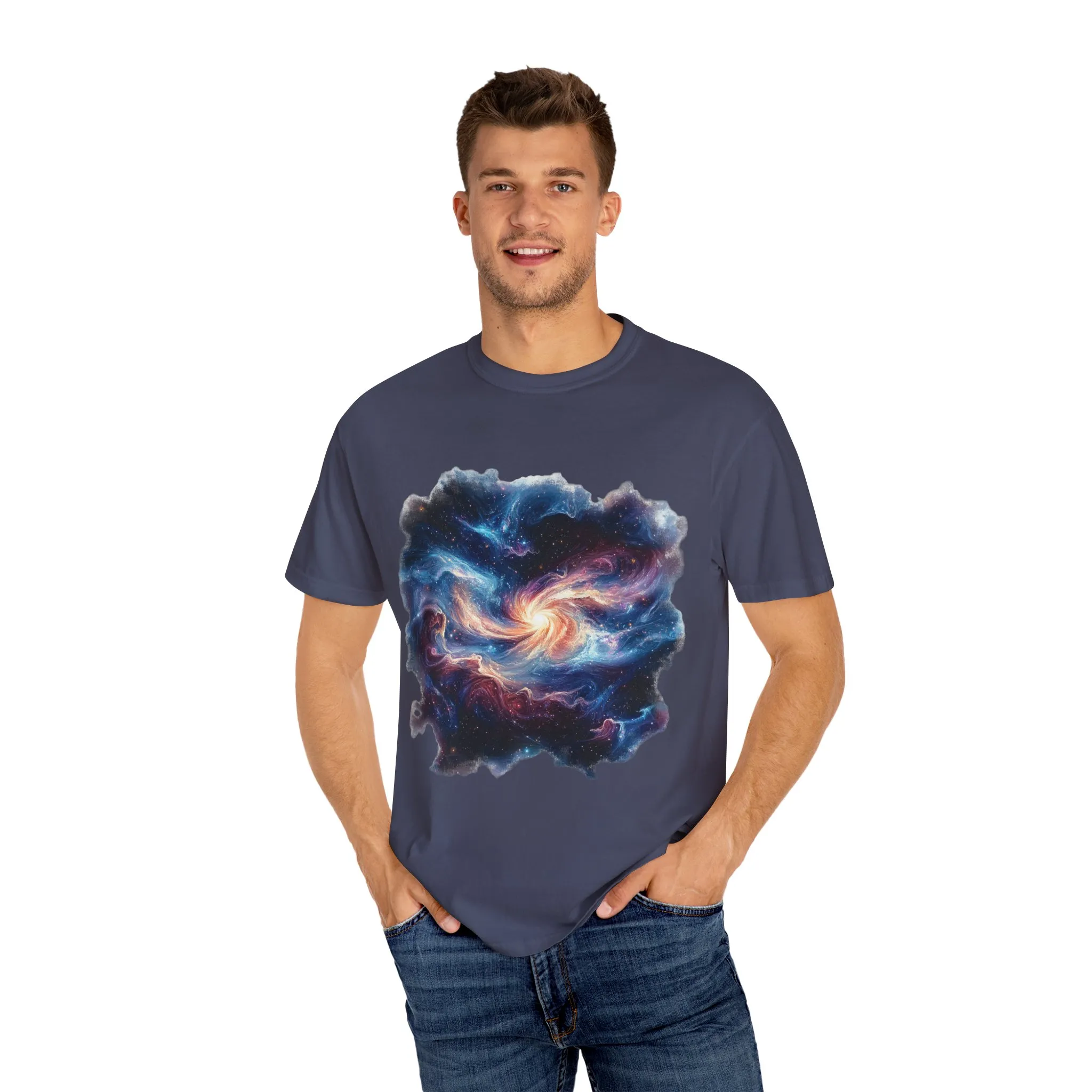 Cosmic Swirl Unisex Garment-Dyed T-Shirt - Perfect for Dreamers and Star Gazers - Image 19
