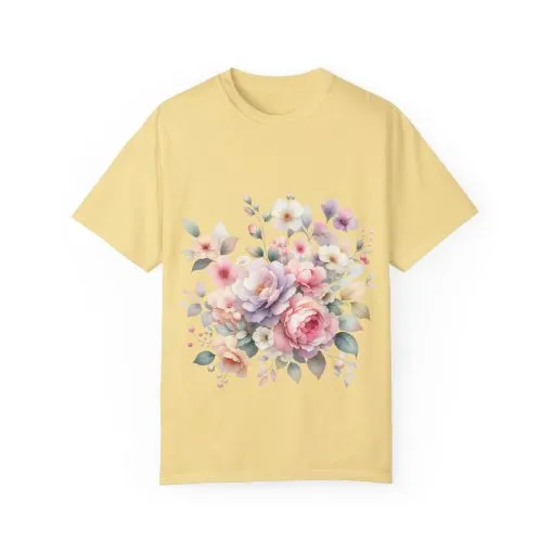 Floral Bliss Unisex Garment-Dyed T-Shirt – Perfect for Spring Celebrations and Everyday Wear - Image 21