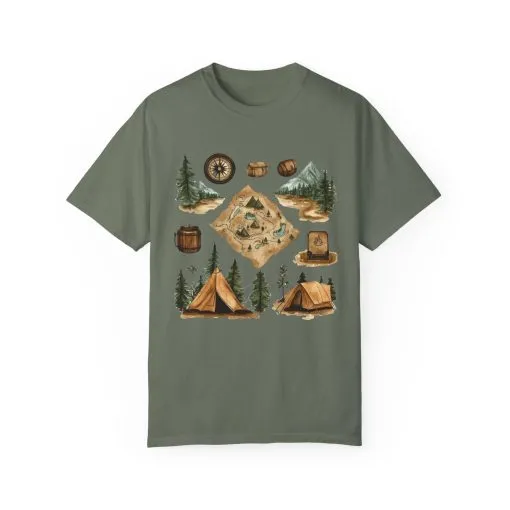 Adventure Awaits Unisex Garment-Dyed T-Shirt – Perfect for Nature Lovers and Camping Enthusiasts - Image 33
