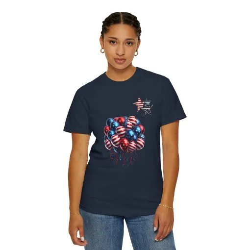 Patriotic Balloon T-Shirt | Unisex Garment-Dyed Tee for Independence Day Celebrations - Image 20