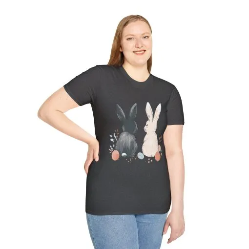 Cute Bunny Love Unisex Softstyle T-Shirt for Easter Celebrations - Image 29
