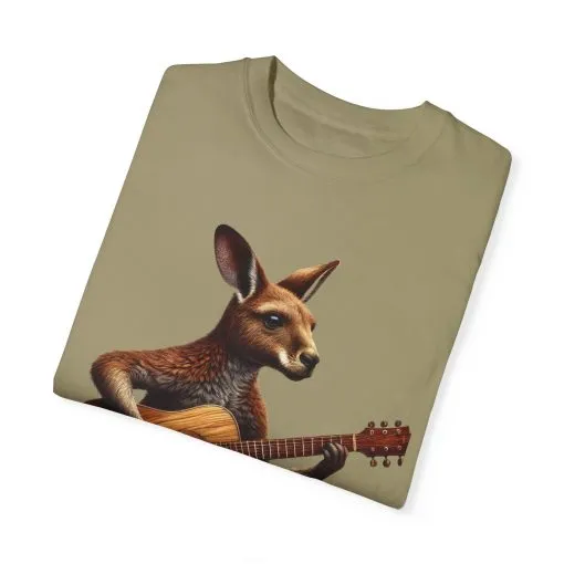 Cool Kangaroo Playing Guitar Unisex T-Shirt - Unique Gift for Music Lovers - Image 2