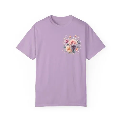 Floral Unisex Garment-Dyed T-shirt - Soft Summer Vibes - Image 33