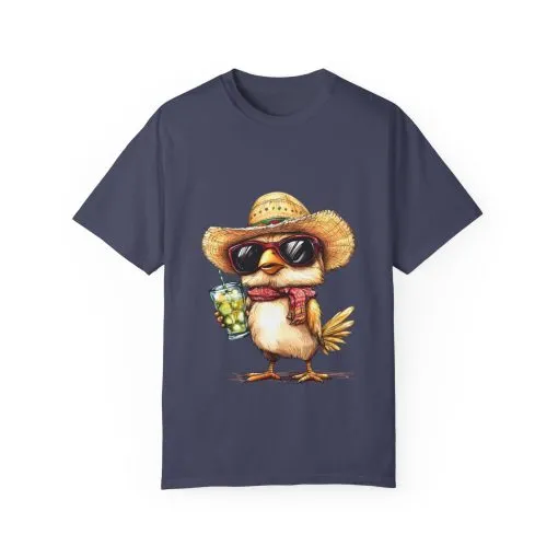 Funny Beach Bird T-Shirt - Unisex Garment-Dyed Summertime Tee