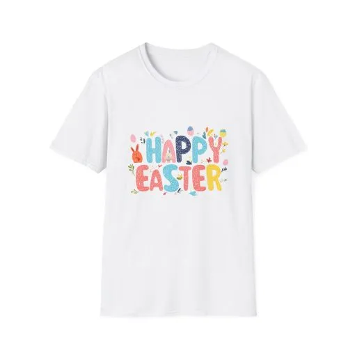 Happy Easter Unisex Softstyle T-Shirt - Vibrant Seasonal Tee for Spring Celebrations - Image 6