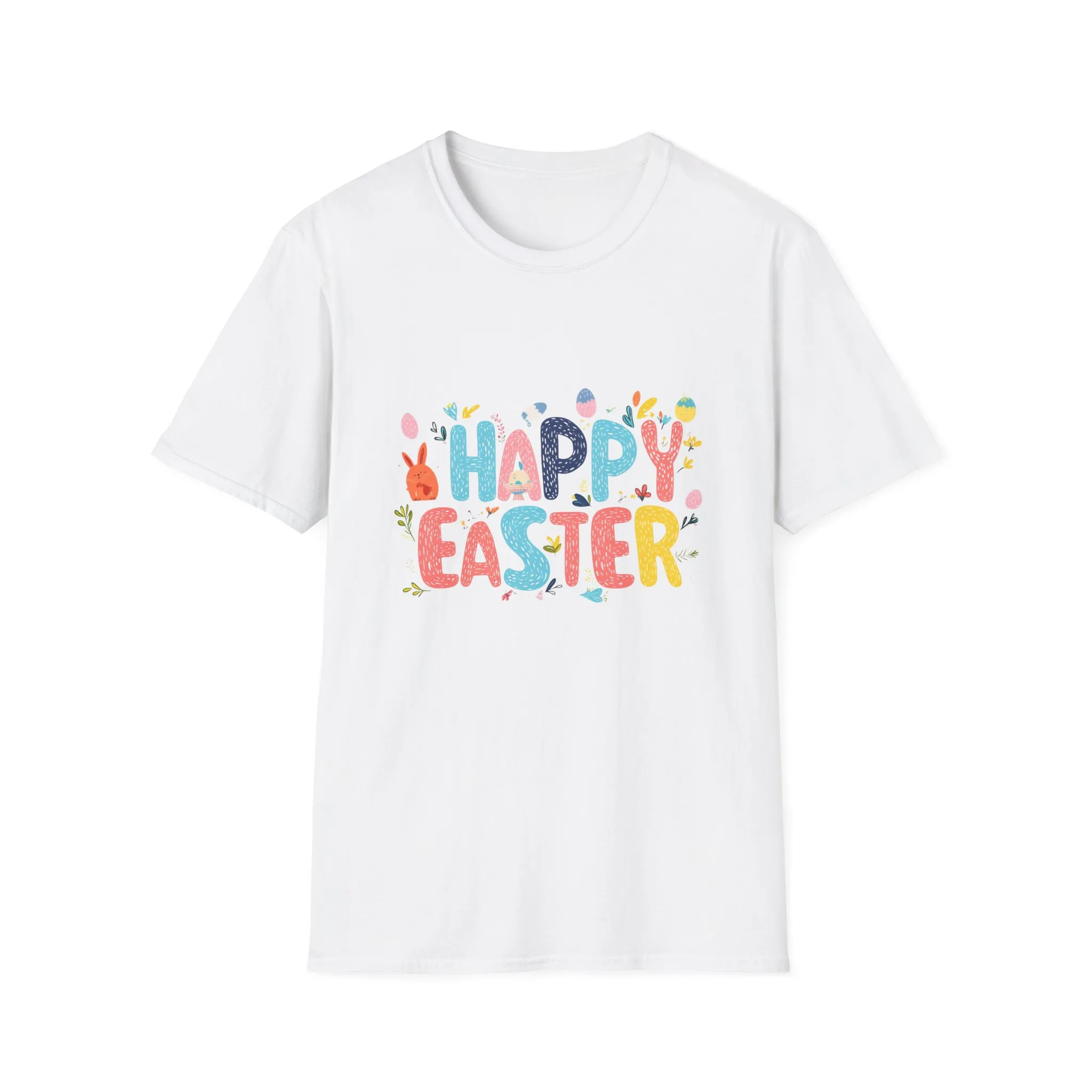 Happy Easter Unisex Softstyle T-Shirt - Vibrant Seasonal Tee for Spring Celebrations - Image 6