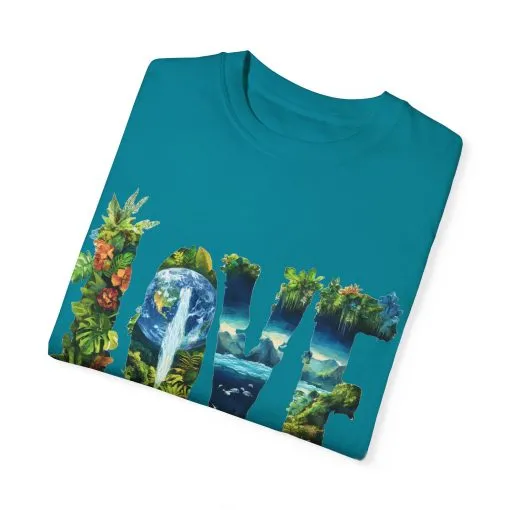 Garment-Dyed Love T-Shirt | Nature-Inspired Unisex Tee - Image 22