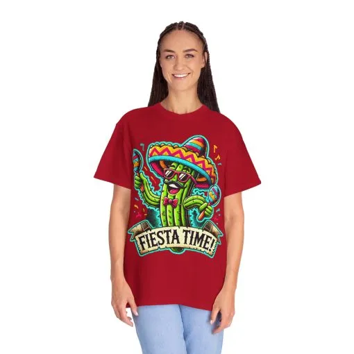 Fiesta Time Cactus T-Shirt - Unisex Garment-Dyed Tee for Celebration Lovers - Image 48